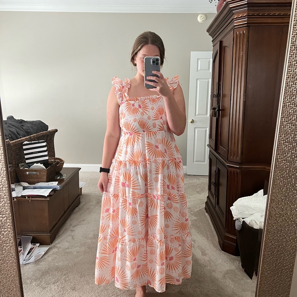Floral Orange Maxi Dress